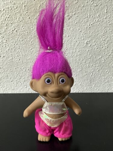 Vintage 1991 TNT 5" Genie Harem Girl Troll Doll Belly Dancer Pink Hair 海外 即決