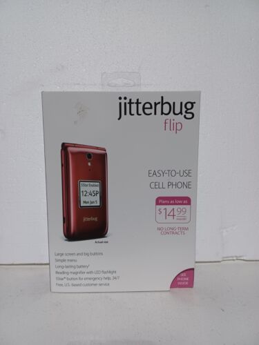 JITTERBUG FLIP RED One Prepaid GreatCall Cell Phone for Seniors 4043SJ6RED NEW 海外 即決