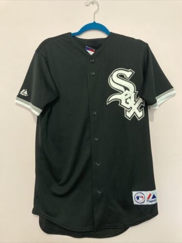 Mens Majestic MLB Chicago White Sox Joe Crede Black Stitched Jersey Size Medium 海外 即決