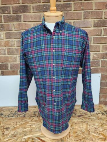 Pendleton Mens Shirt Size L Vintage Plaid Virgin Wool Button Up Made In USA 海外 即決