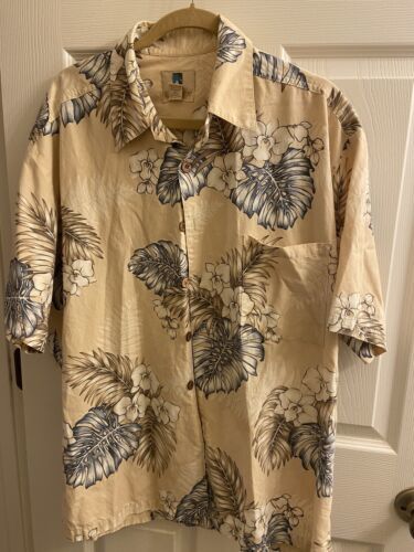 Vintage Mens Kahala Hawaiian Islands Button up Floral Rayon Shirt Size L 海外 即決