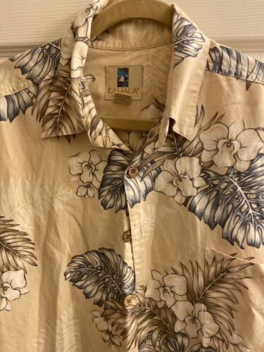 Vintage Mens Kahala Hawaiian Islands Button up Floral Rayon Shirt Size L 海外 即決 - 1