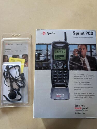 VTG SPRINT PCS TOUCHPOINT CELL PHONE. With Box Manual,charger, base and headset 海外 即決