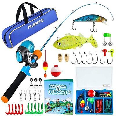 PLUSINNO Kids Fishing Pole - Kids Fishing Rod Reel Combo Starter Kit - with T... 海外 即決