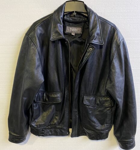 VTG Wilsons Black Leather Jacket Motorcycle Mens Sz Large 海外 即決