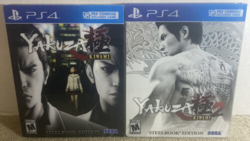 Yakuza Kiwami 1 & 2 Steelbook Edition (Sony PlayStation 4 PS4) 2 Game Lot BUNDLE 海外 即決