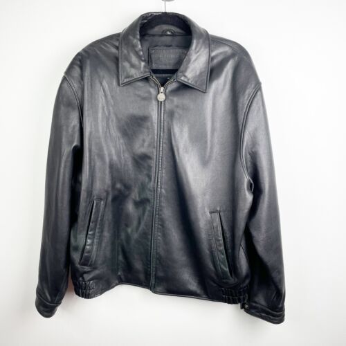 Mercury Marauder Owners Mens Size XL Black Leather Full Zip Jacket rare 海外 即決