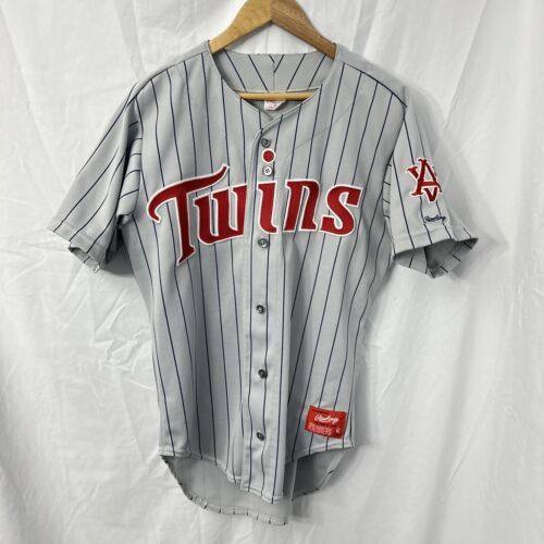 Minnesota Twins Rawlings Jersey Mens 42 Gene Larkin 90s Vintage MLB Made in USA 海外 即決