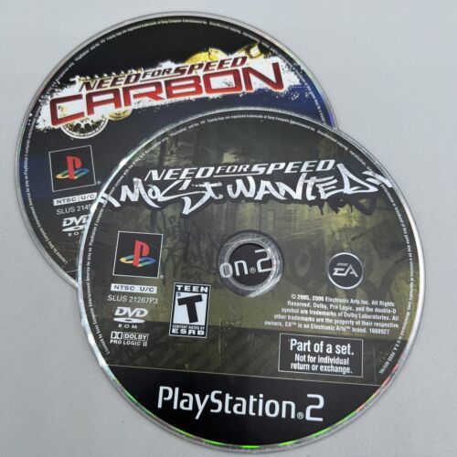 Need For Speed: Most Wanted + Carbon (Sony PlayStation 2 PS2) - DISC ONLY Bundle 海外 即決