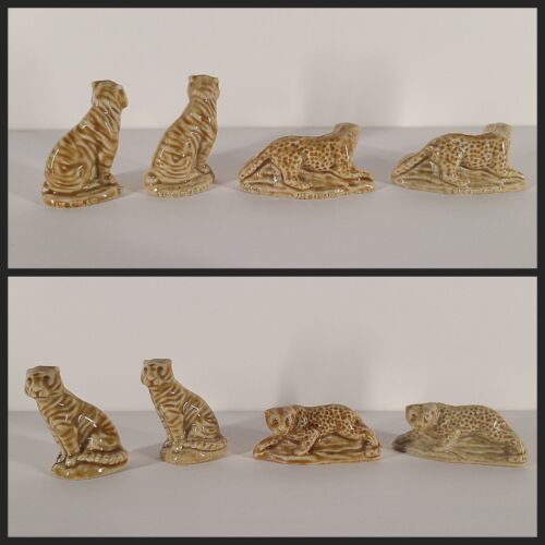Wade England Figurines Whimsies Lot of 4 Figure 2 Tigers 2 Leopards Mini Vintage 海外 即決