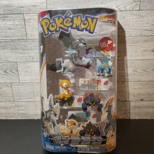Rare Pokemon 4 figure gift pack Black Kyurem, Scraggy, Boldore and Cobalion NEW! 海外 即決