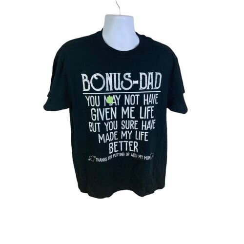 Men’s Bonus Dad graphic T-shirt size large black 海外 即決