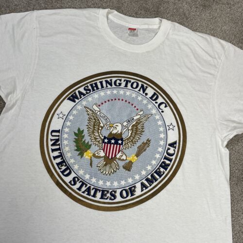 VTG 90s United States of America Seal USA Washington DC Single Stitch T Shirt XL 海外 即決