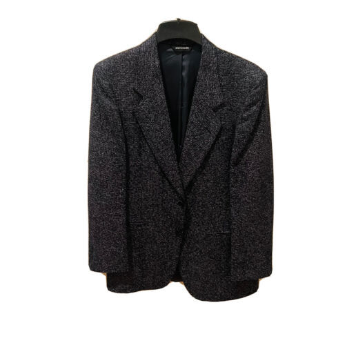 [VTG] Pierre Cardin Men's Wool Black & Gray Tweed Jacket Blazer (Size in Desc.) 海外 即決
