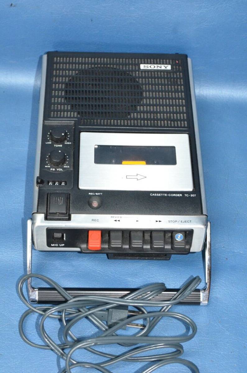 Vintage Sony TC-207 Cassette-Corder Tape Recorder Player w/ Cord NEEDS NEW BELT 海外 即決