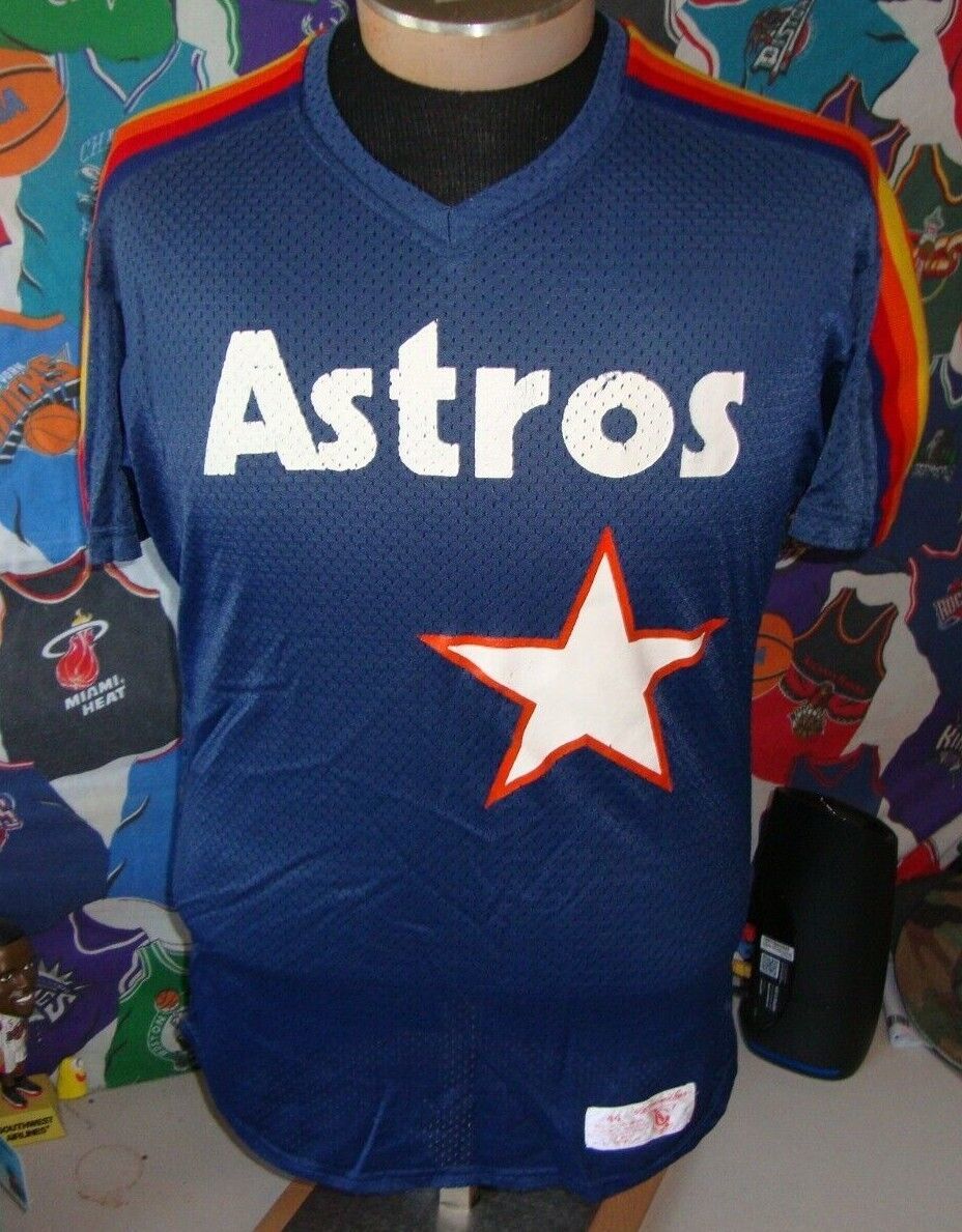 Vintage 80's Houston Astros Rainbow Batting Practice Authentic MLB Jersey 44 海外 即決