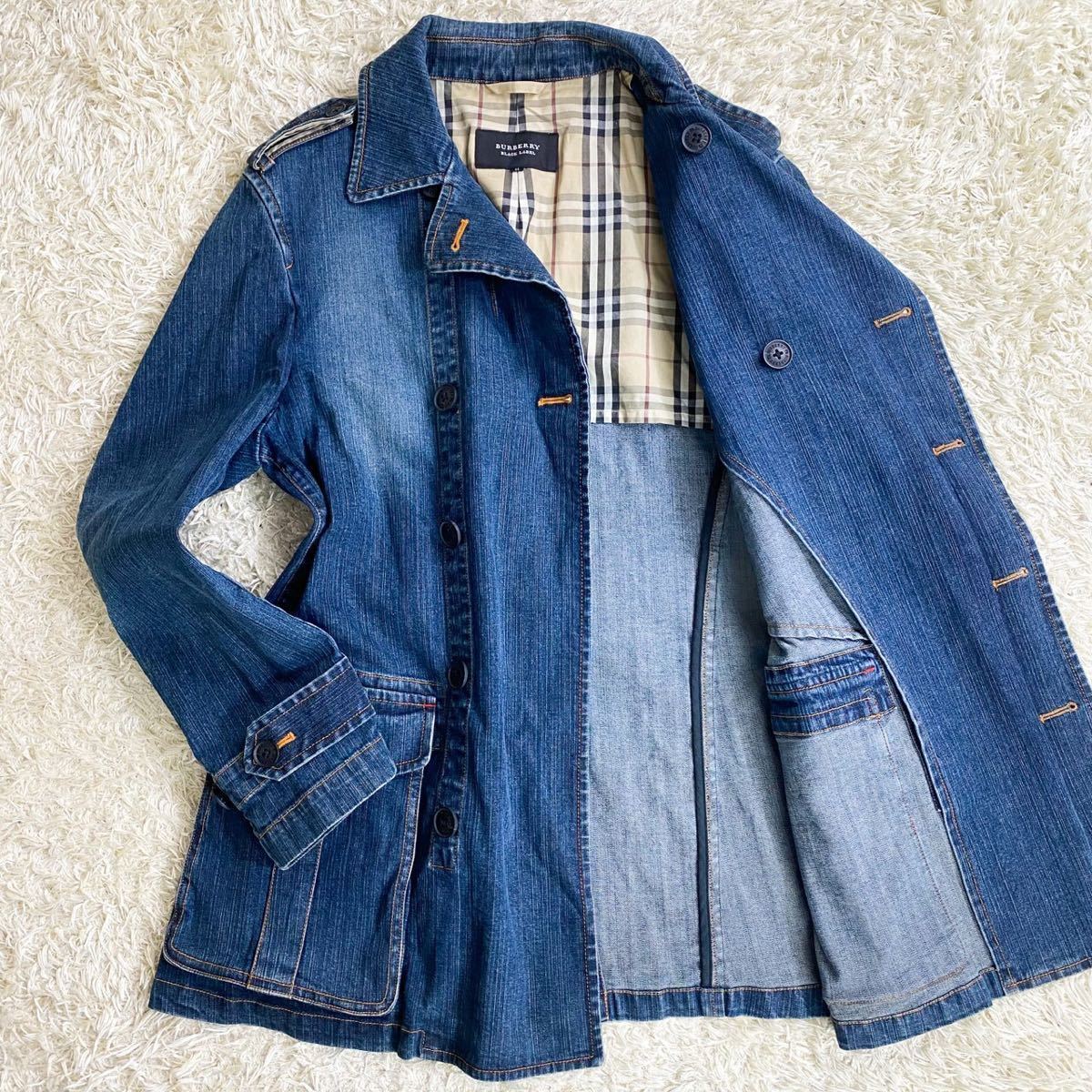 最高級のスーパー BURBERRY BLUE LABEL デニムコート ノバチェック