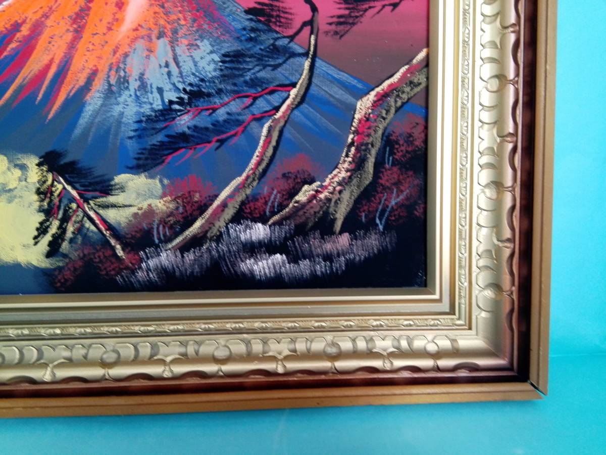  red Fuji Mt Fuji solid . picture Japanese picture frame wooden glass entering amount 56,5.x47.x5.