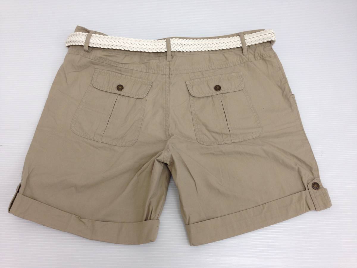 [ repeated price cut! prompt decision! unused * tag attaching!]*Paleo2/ pareo two * short pants beige white belt attaching waste to80.