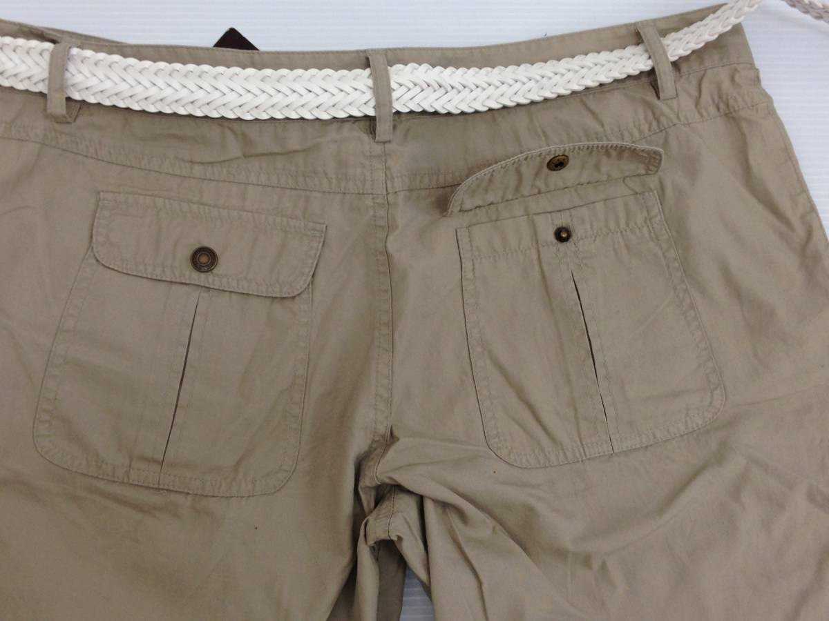 [ repeated price cut! prompt decision! unused * tag attaching!]*Paleo2/ pareo two * short pants beige white belt attaching waste to80.