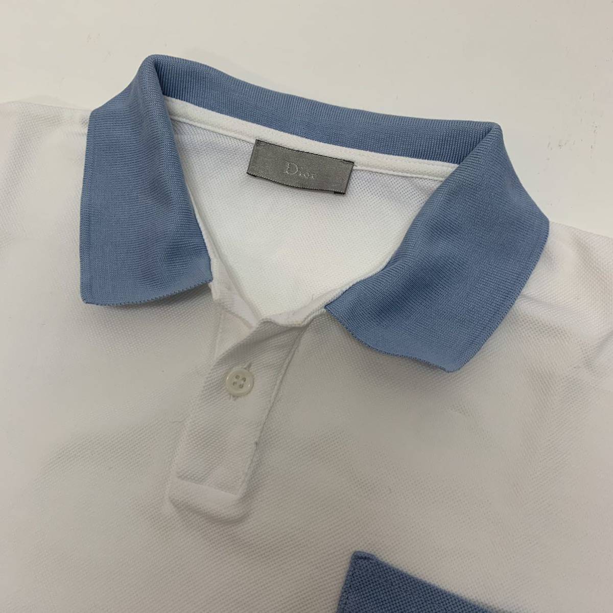 中古美品 Dior HOMME ディオールオム スモールポロシャツ 鹿の子ポロシャツ クレリックポロシャツ_画像4