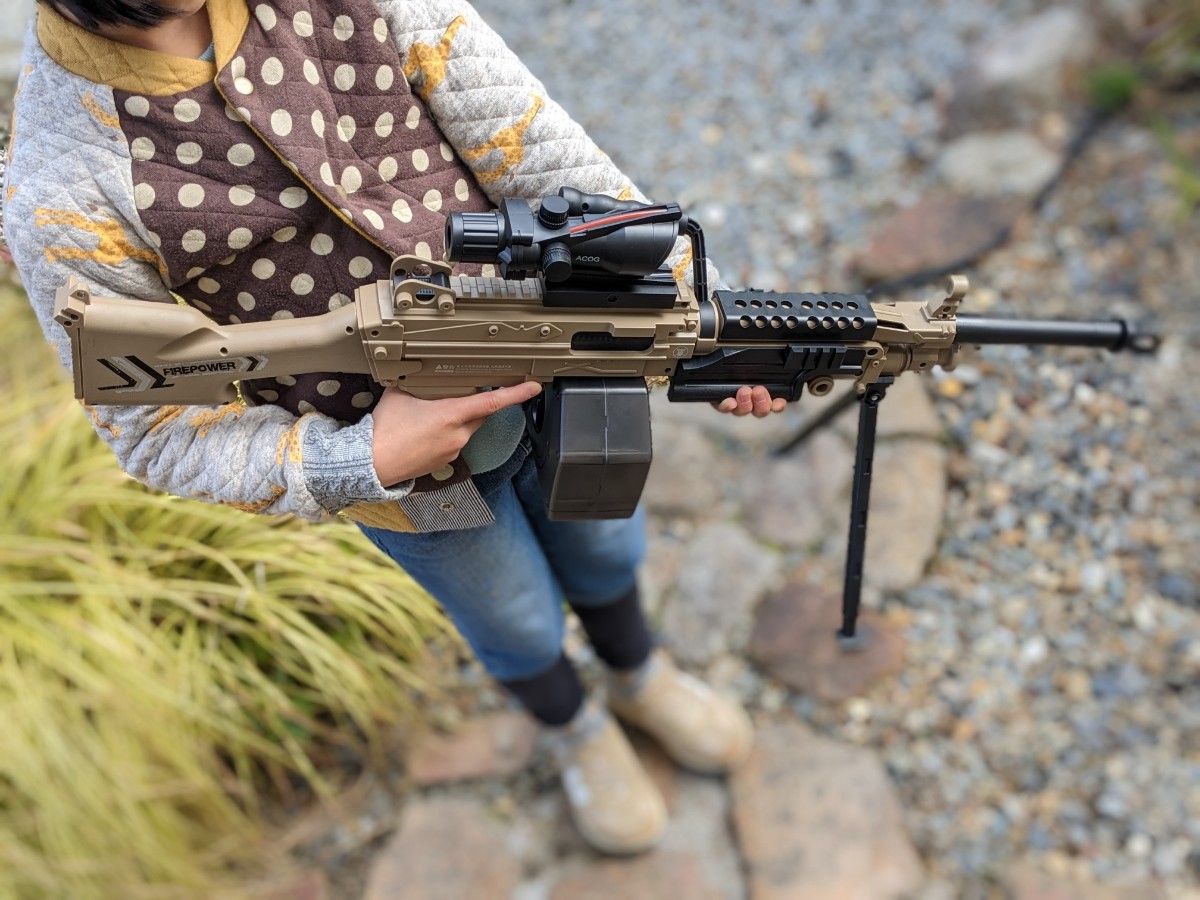 M249 ナーフタイプスポンジダーツトイガン 排莢アクション