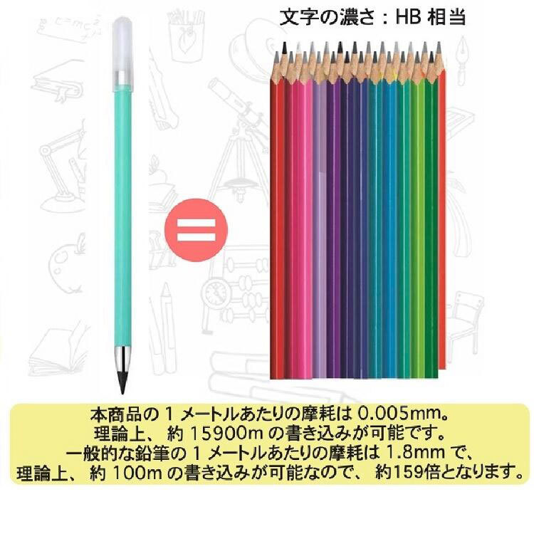 エターナルペンシル ブラック 黒 えんぴつ 鉛筆 削らない鉛筆 芯交換可能 文房具 1本 SDGs HB相当 HI-HIGH/ハイハイ HH-0223_画像3