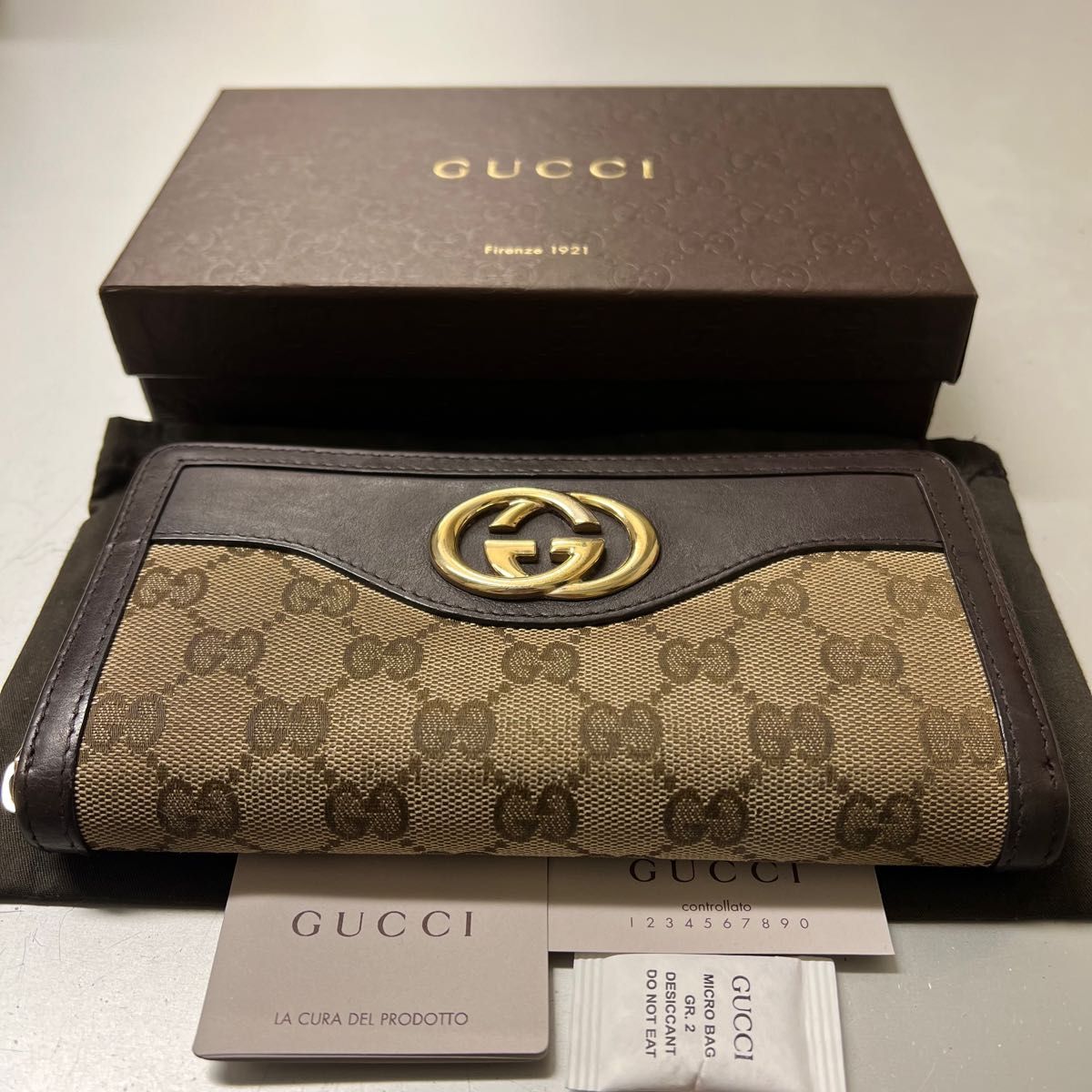新品同様! グッチ GUCCI 財布 長財布 GGキャンバス コンチネンタル ラウンドファスナー