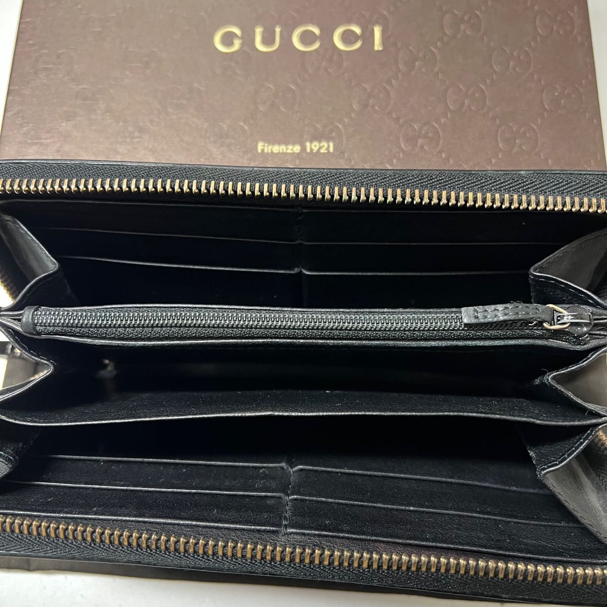 未使用に近い グッチ GUCCI 財布 長財布 シマレザー コンチネンタル