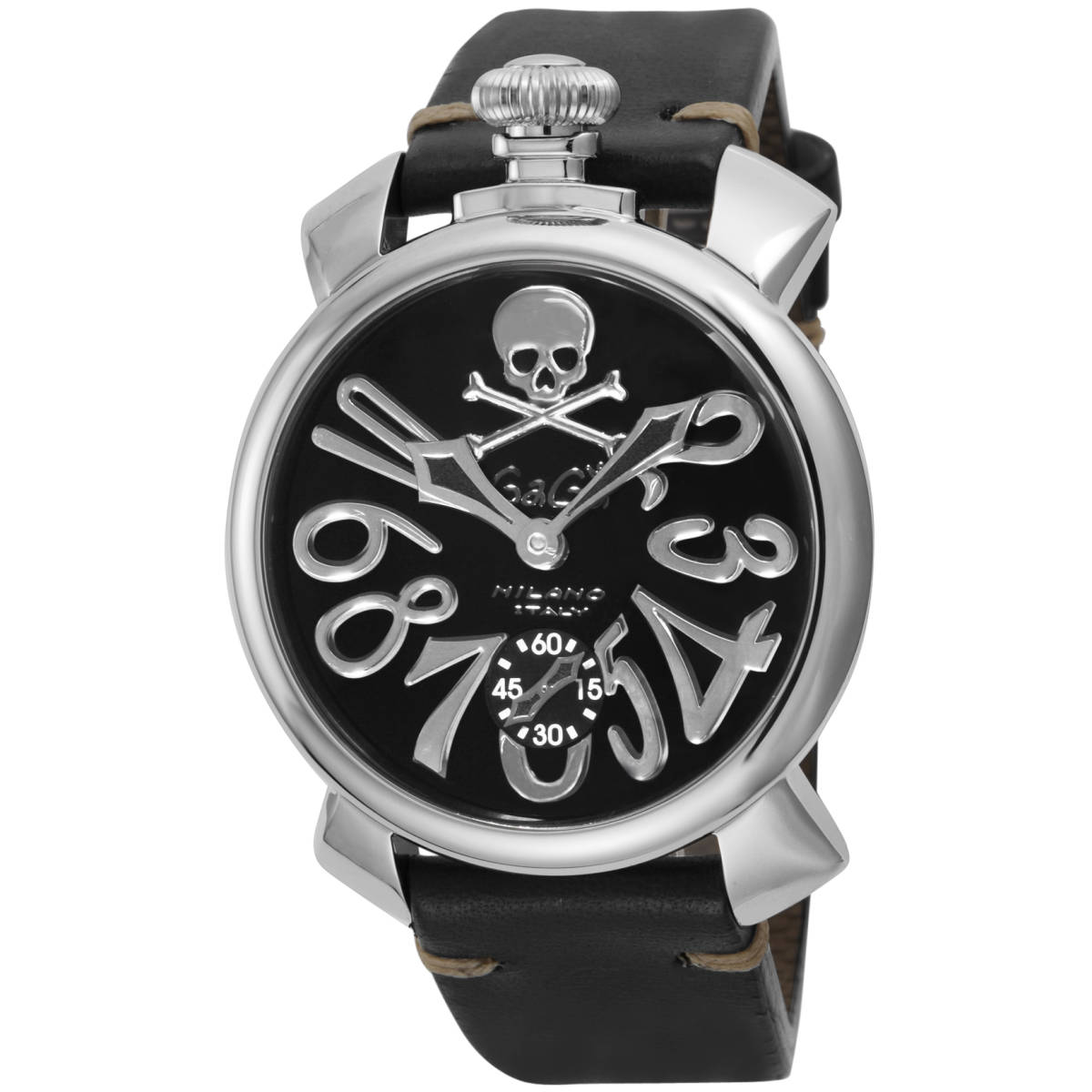 ◆GaGa MILANO ガガミラノ◆ 腕時計 時計 手巻き メンズ アウトレット 機械式 ブラック 5010ART02S-BLK マヌアーレ48MM アートコレクションのサムネイル