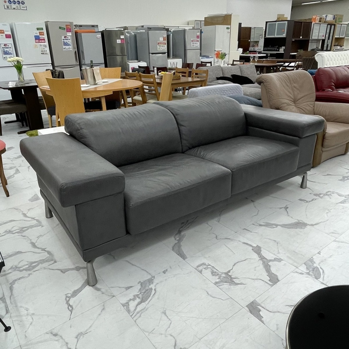 NATUZZI ナツッジ)イタリア製 総革 3人掛けソファ[トリプルソファ 3P