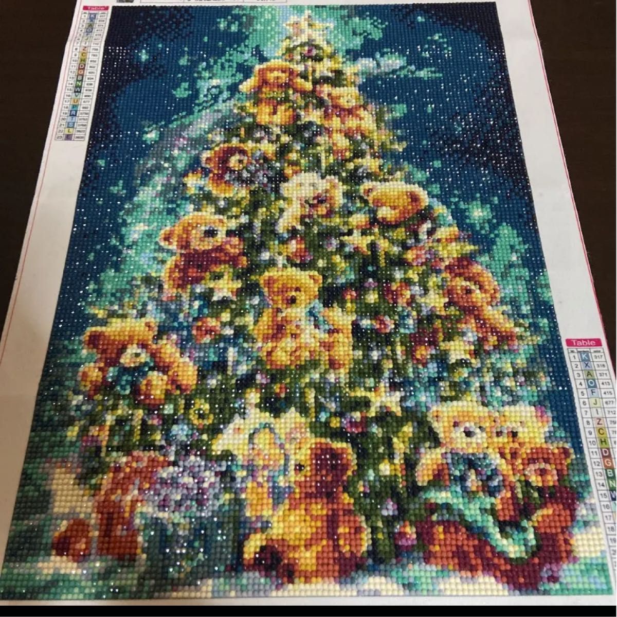 完成品ダイヤモンドアートくまさんのクリスマスツリーテディベア 完成品ダイヤモンドアートくまさんのクリスマスツリーテディベア