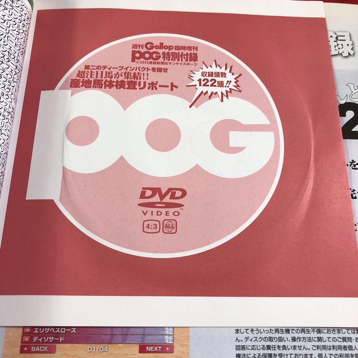 S6b-183 Gallop 丸ごとPOG DVD付き ペーパーオーナーゲーム2005〜2006 厳選注目馬カラー紹介 臨時増刊 2005年発行 産業経済新聞社_画像5