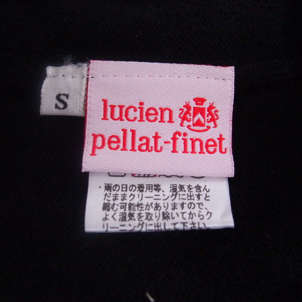 美品 lucien pellat-finet ルシアンペラフィネ カシミアニットワンピース Vネック スカル スワロフスキー 黒 カシミア100％「15638」_画像6