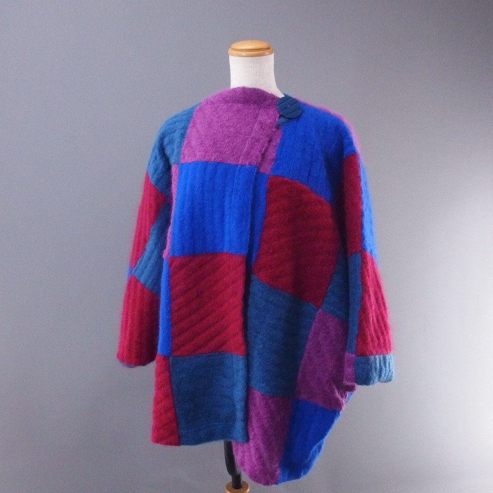 美品 MISSONI ミッソーニ パッチワーク ポンチョ コート オーバー