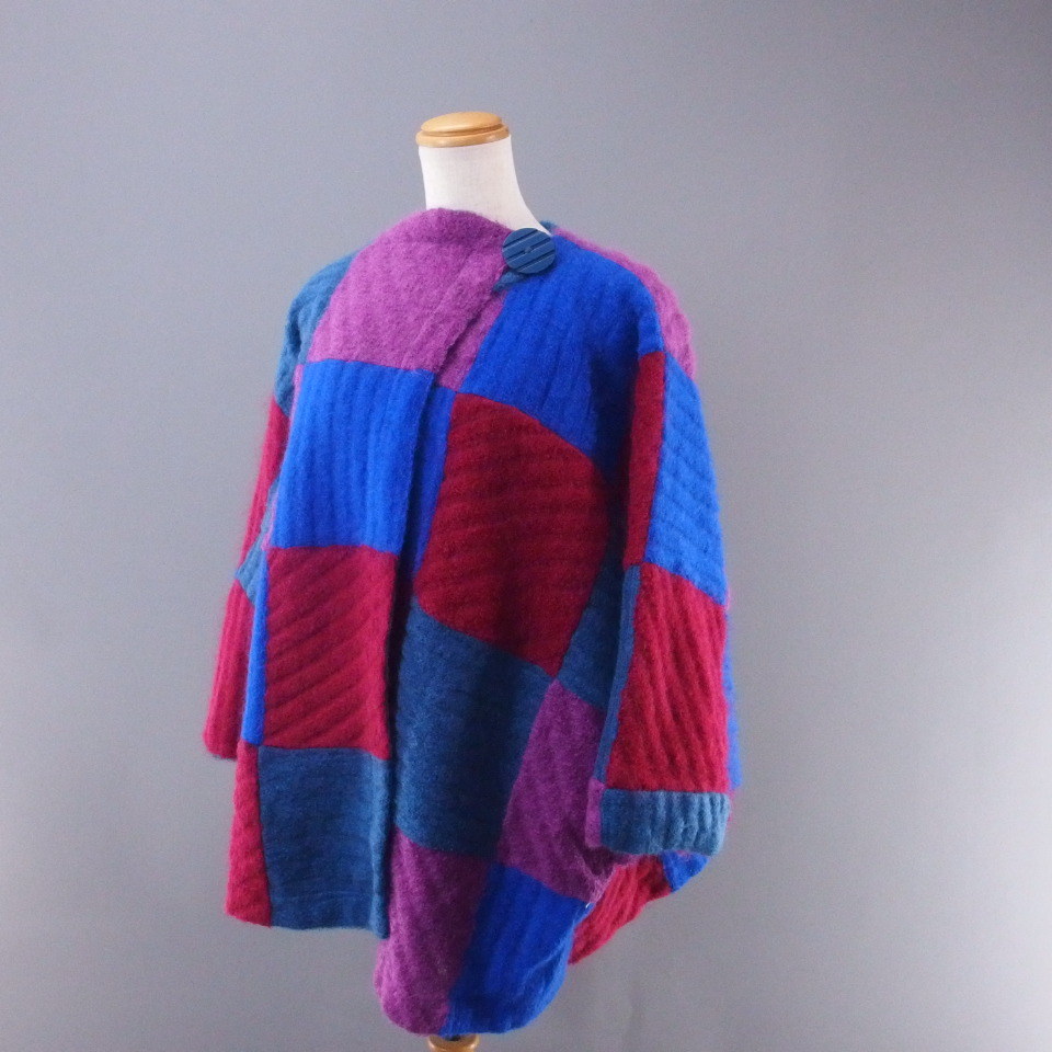 美品 MISSONI ミッソーニ パッチワーク ポンチョ コート オーバー