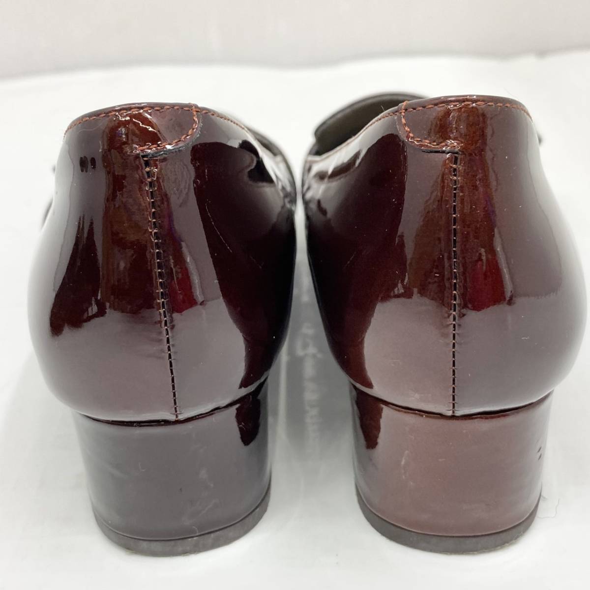  бесплатная доставка h45657 GInza Kanematsu Ginza Kanematsu женский туфли-лодочки эмаль Brown квадратное tu22.5cm
