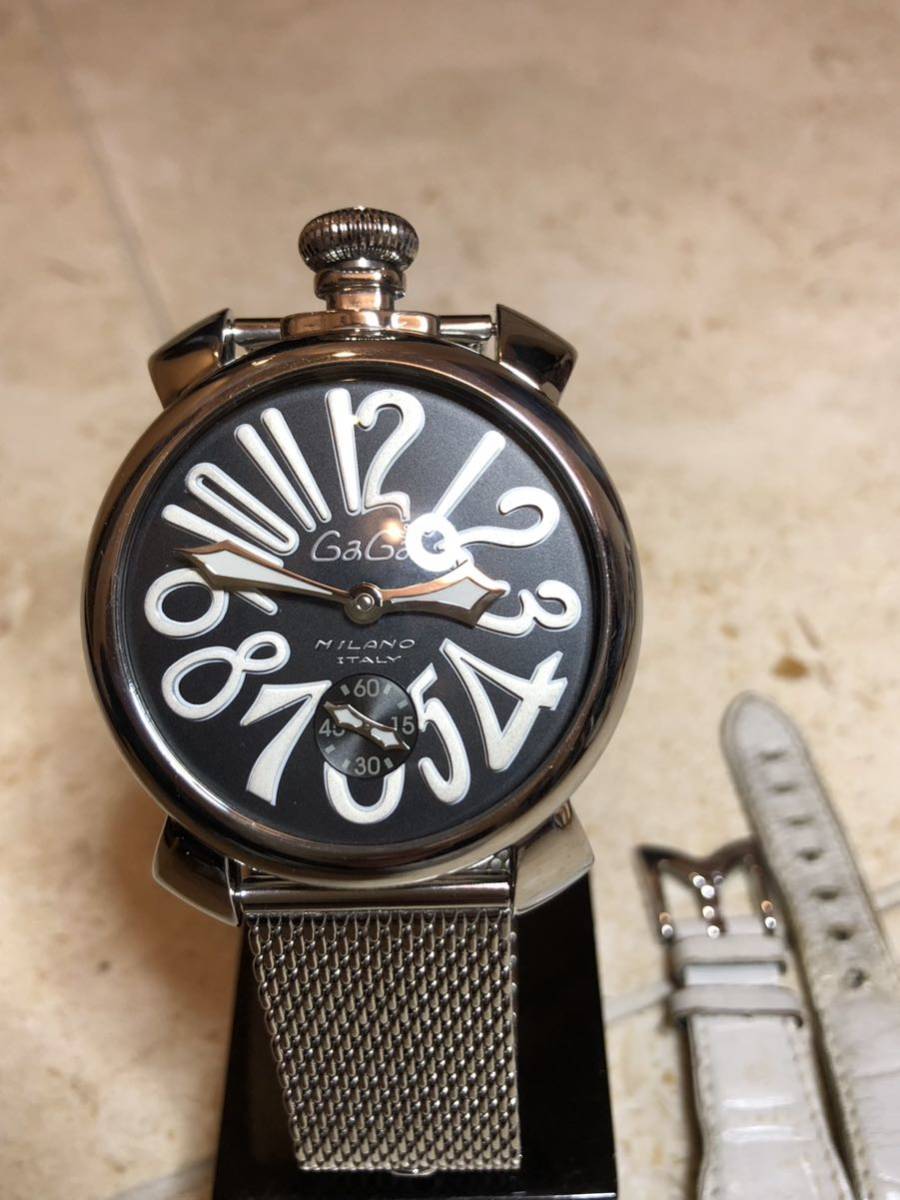 GAGA MILANO ガガミラノ マニュアーレ 48mm マットブラック 手巻 裏