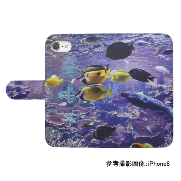 Galaxy S23 SC-51D/SCG19/SM-S911C　スマホケース 手帳型 プリントケース 魚 海 サンゴ 熱帯魚 海水魚 きれい カラフル_画像2