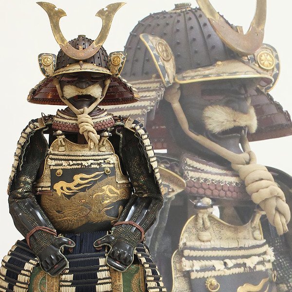 TAKIYA】6704 時代武具 『鉄地二十二間星兜・白糸縅鉄地二枚胴具足