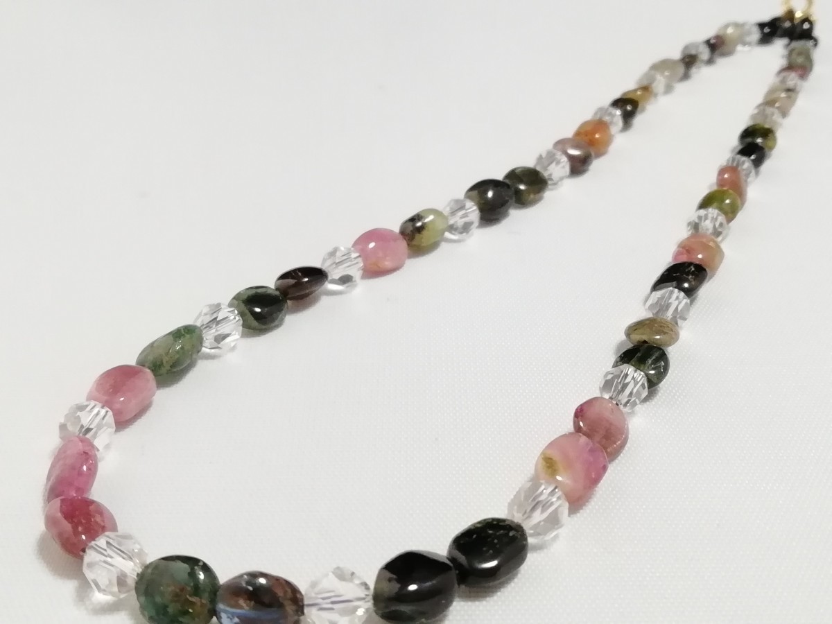  multicolor tourmaline &madaga Skull natural crystal combination necklace 10922