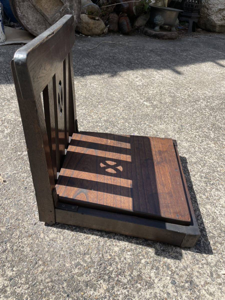 レトロ 古材リメイク 木製 座椅子_画像4