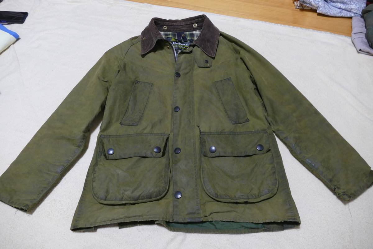 Barbour　バブアー　バーバー　バーブァー　ビデイル　小さめサイズ　ダメージ　オイル抜け