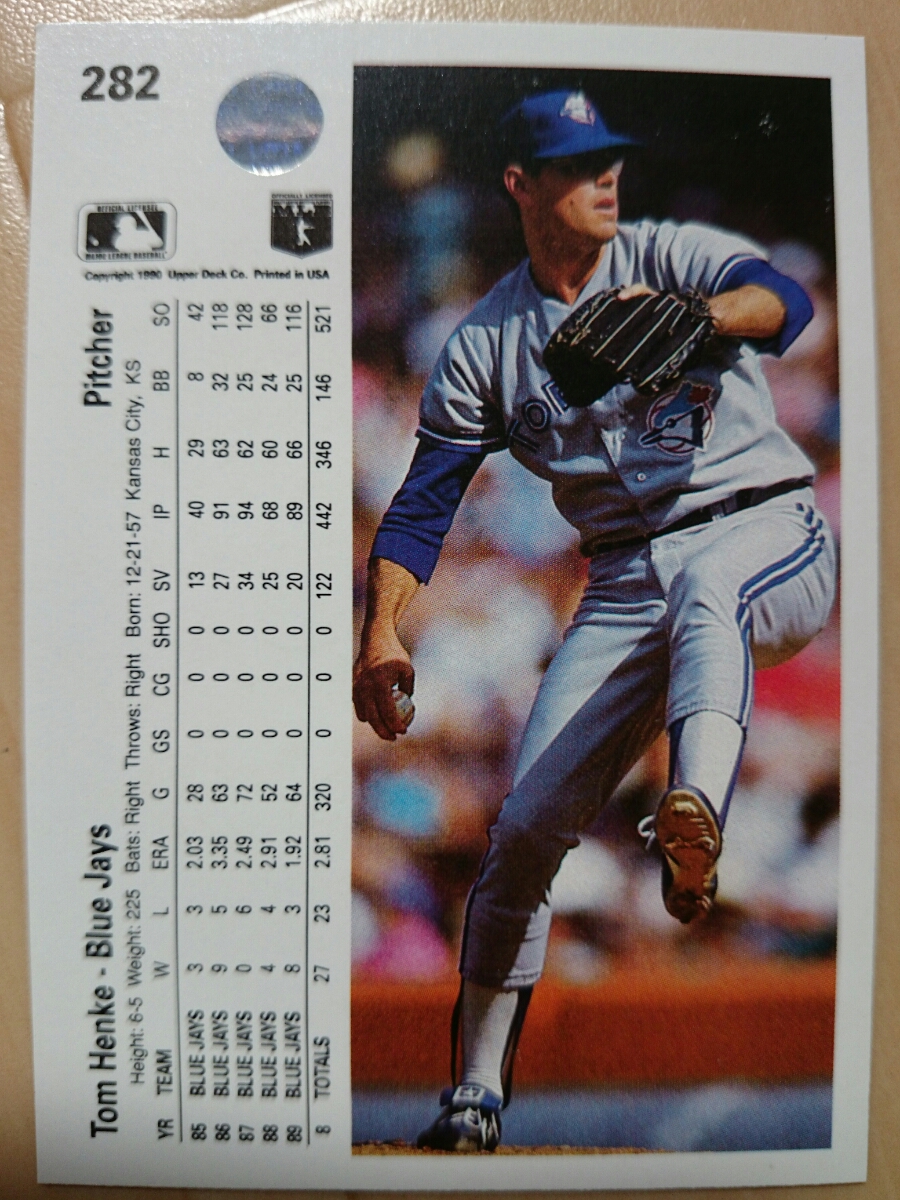 ヤフオク! - TOM HENKE UPPER DECK UD 1990 #282 MLB メジャ...