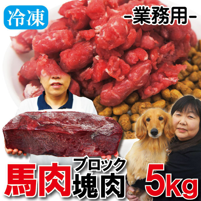 塊肉5kｇ端切れ馬肉 業務用 冷凍ブロック【ペットフード