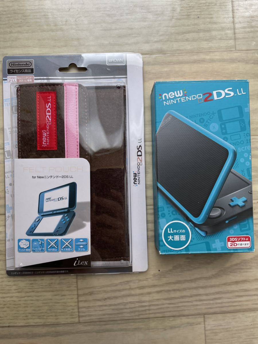 中古、超美品!!newニンテンドー2DS LLブラック×ターコイズ本体、未