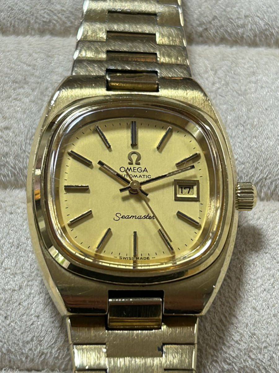 OMEGA オメガ シーマスター デイト スクエア ゴールド 自動巻き AT