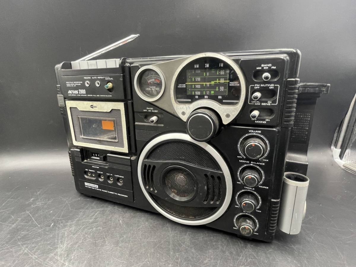 TOSHIBA/東芝 RT-2880 ラジオ カセットレコーダー ACTAS/アクタス オーディオ レトロ アンティーク 黒/ブラック
