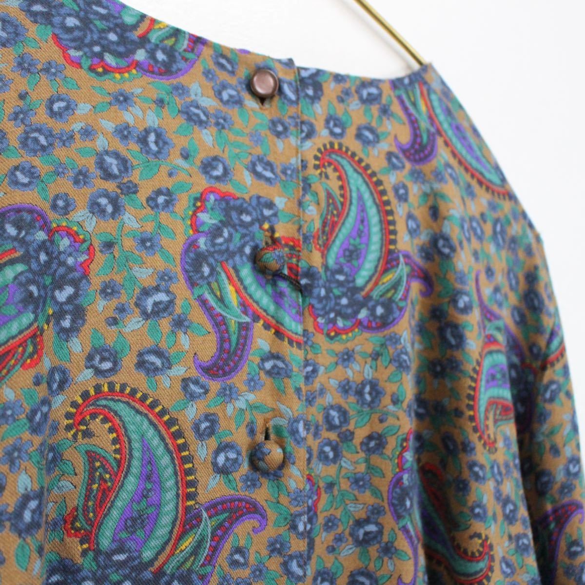USA VINTAGE J Christpher PAISLEY PATTERNED LONG ONE PIECE/アメリカ古着ペイズリー柄ロングワンピース_画像9
