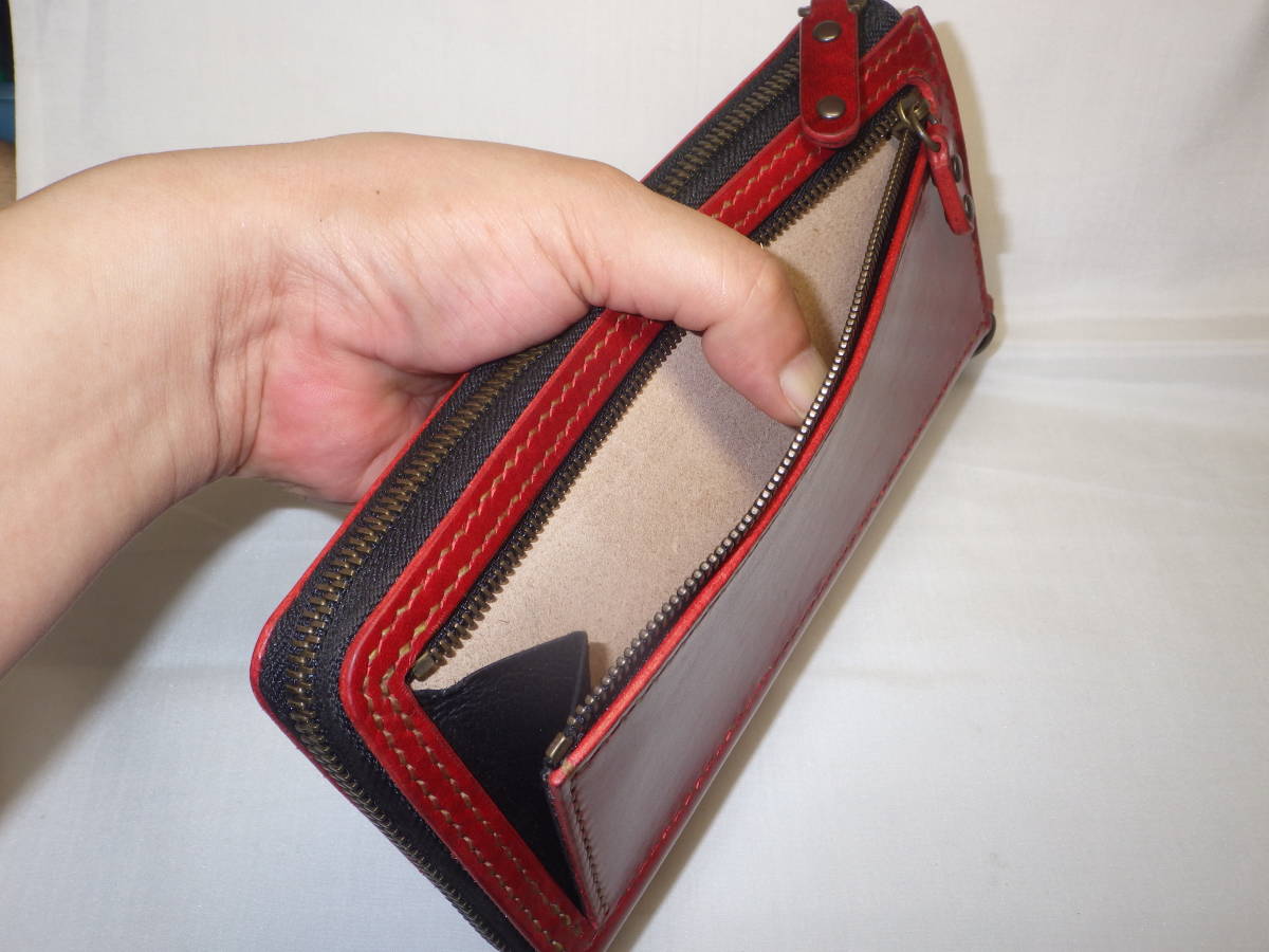 L型ファスナーウォレット 長財布 本革 手縫 ハンドメイド レザー